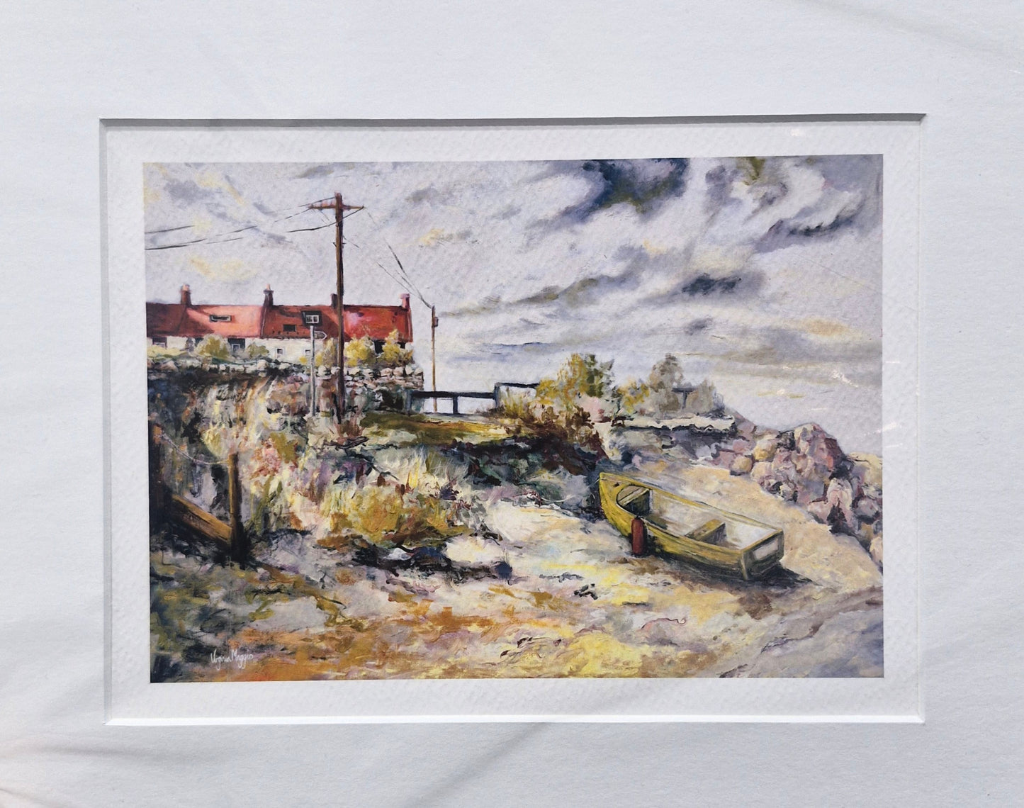 Green Boat of Cockenzie Giclee print.